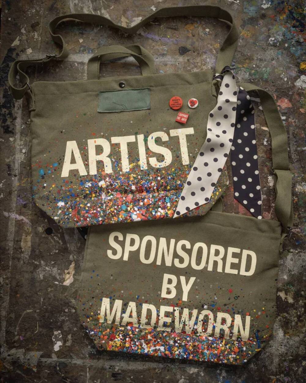 NEW MADEWORN women's artist tote in army